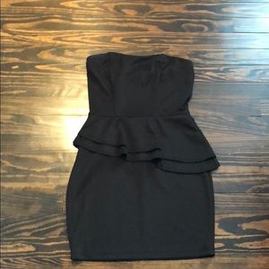 Strapless black dress